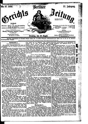 Berliner Gerichts-Zeitung on Aug 20, 1889