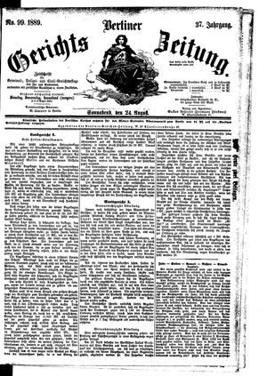 Berliner Gerichts-Zeitung vom 24.08.1889