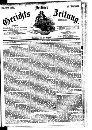 Berliner Gerichts-Zeitung vom 27.08.1889
