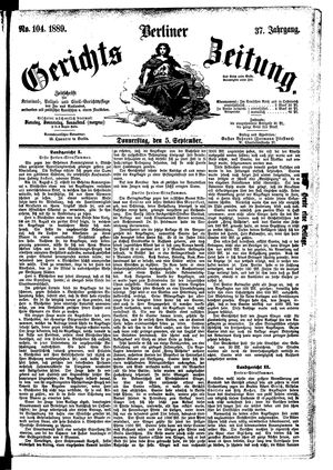 Berliner Gerichts-Zeitung vom 05.09.1889