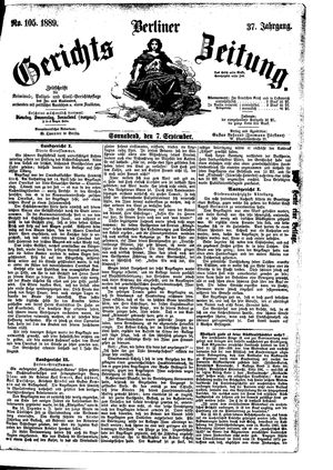 Berliner Gerichts-Zeitung vom 07.09.1889