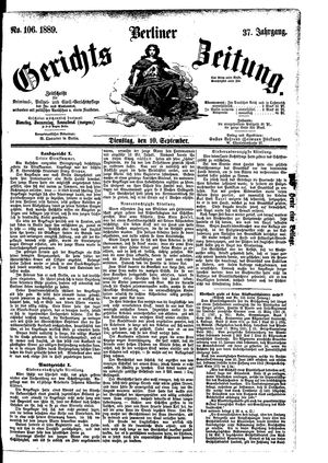 Berliner Gerichts-Zeitung vom 10.09.1889