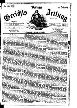 Berliner Gerichts-Zeitung vom 14.09.1889