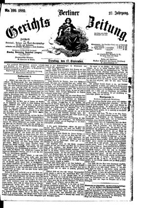 Berliner Gerichts-Zeitung vom 17.09.1889