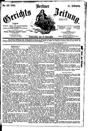 Berliner Gerichts-Zeitung vom 19.09.1889