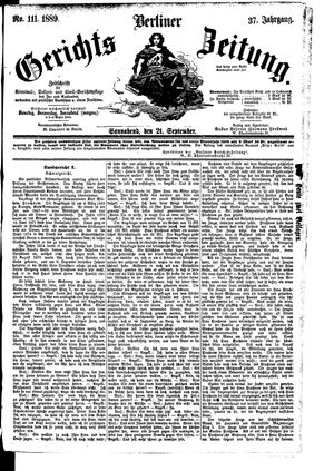 Berliner Gerichts-Zeitung vom 21.09.1889