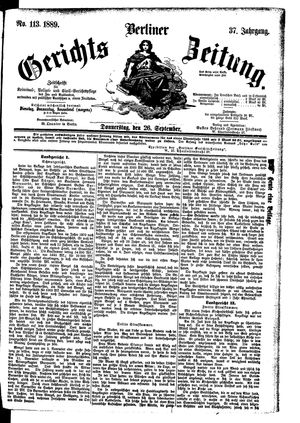Berliner Gerichts-Zeitung vom 26.09.1889