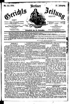 Berliner Gerichts-Zeitung on Sep 28, 1889