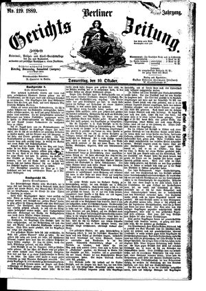 Berliner Gerichts-Zeitung vom 10.10.1889