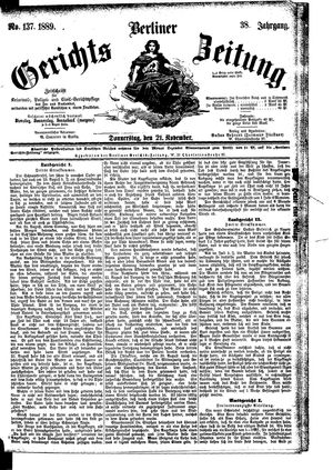 Berliner Gerichts-Zeitung vom 21.11.1889