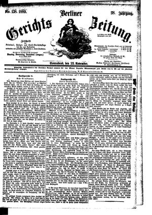 Berliner Gerichts-Zeitung vom 23.11.1889