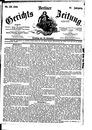 Berliner Gerichts-Zeitung vom 26.11.1889
