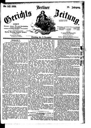 Berliner Gerichts-Zeitung vom 03.12.1889