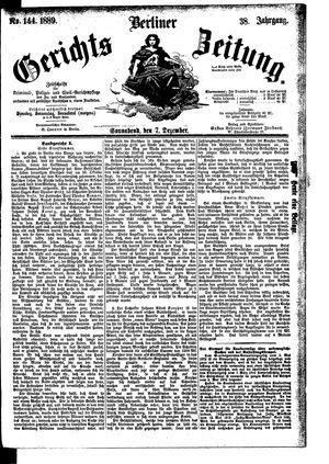 Berliner Gerichts-Zeitung vom 07.12.1889