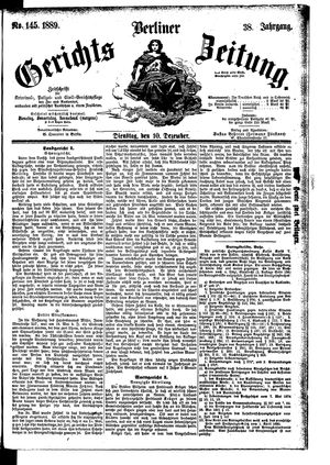 Berliner Gerichts-Zeitung vom 10.12.1889