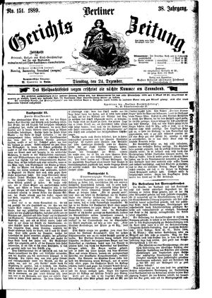 Berliner Gerichts-Zeitung vom 24.12.1889