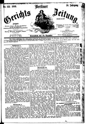 Berliner Gerichts-Zeitung vom 28.12.1889