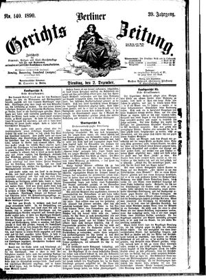 Berliner Gerichts-Zeitung vom 02.12.1890