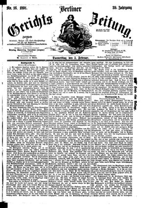 Berliner Gerichts-Zeitung vom 05.02.1891