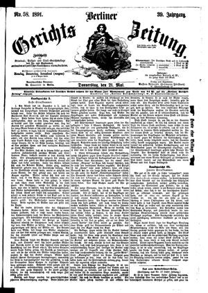 Berliner Gerichts-Zeitung vom 21.05.1891
