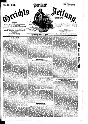 Berliner Gerichts-Zeitung vom 02.06.1891