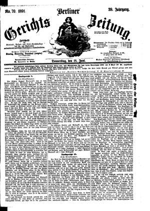 Berliner Gerichts-Zeitung on Jun 18, 1891