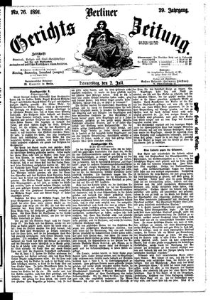 Berliner Gerichts-Zeitung on Jul 2, 1891