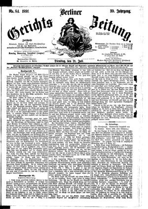 Berliner Gerichts-Zeitung vom 21.07.1891