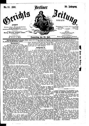 Berliner Gerichts-Zeitung vom 23.07.1891