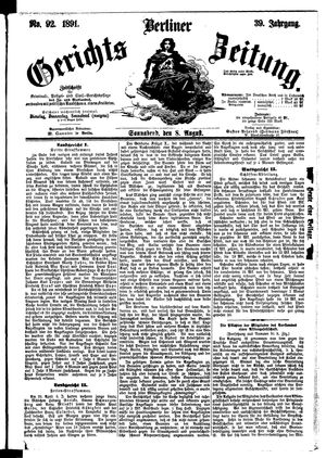 Berliner Gerichts-Zeitung vom 08.08.1891