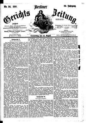 Berliner Gerichts-Zeitung vom 13.08.1891