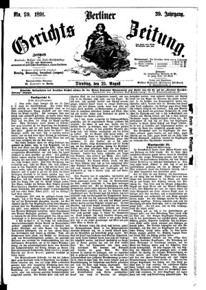 Berliner Gerichts-Zeitung vom 25.08.1891