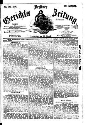 Berliner Gerichts-Zeitung vom 27.08.1891