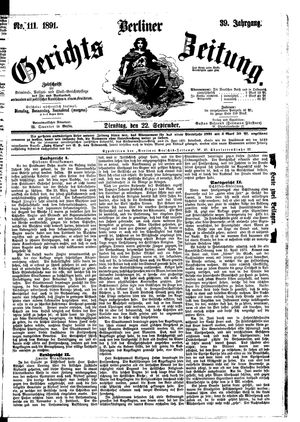 Berliner Gerichts-Zeitung vom 22.09.1891