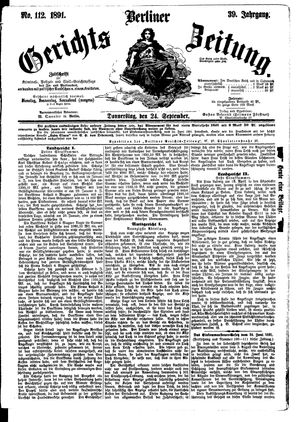Berliner Gerichts-Zeitung vom 24.09.1891
