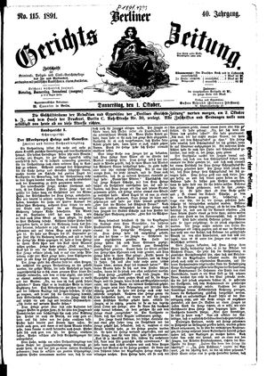 Berliner Gerichts-Zeitung vom 01.10.1891