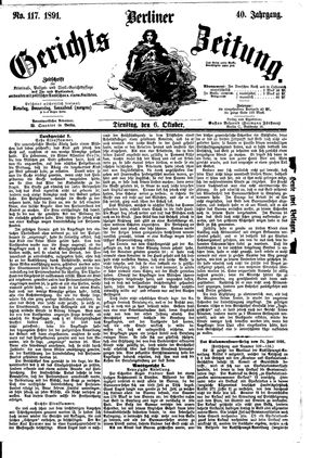 Berliner Gerichts-Zeitung vom 06.10.1891