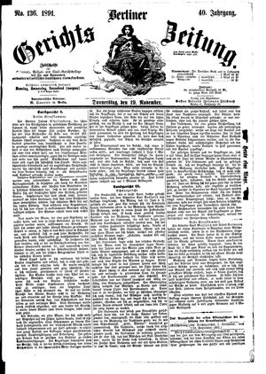 Berliner Gerichts-Zeitung vom 19.11.1891