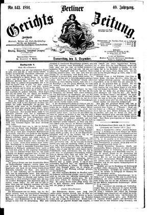 Berliner Gerichts-Zeitung vom 03.12.1891
