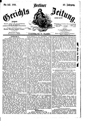 Berliner Gerichts-Zeitung vom 10.12.1891