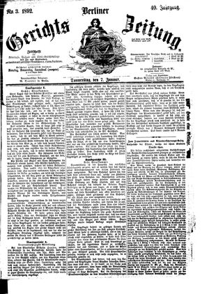 Berliner Gerichts-Zeitung vom 07.01.1892