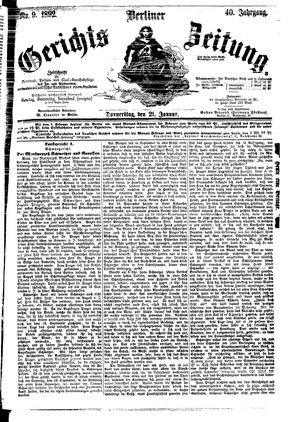 Berliner Gerichts-Zeitung on Jan 21, 1892