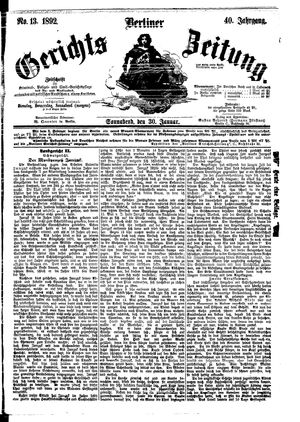 Berliner Gerichts-Zeitung vom 30.01.1892