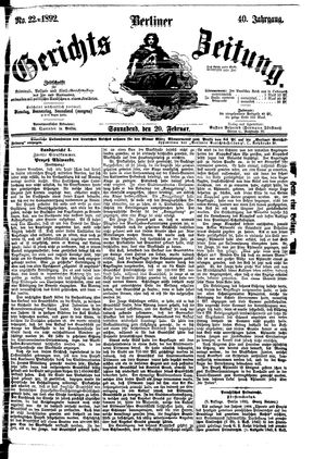 Berliner Gerichts-Zeitung vom 20.02.1892