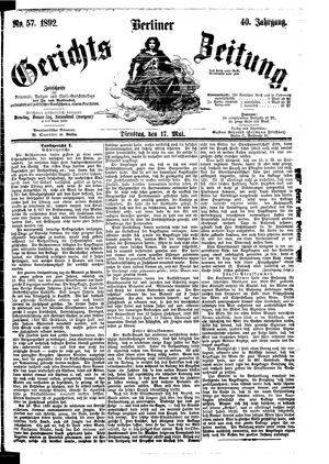 Berliner Gerichts-Zeitung vom 17.05.1892