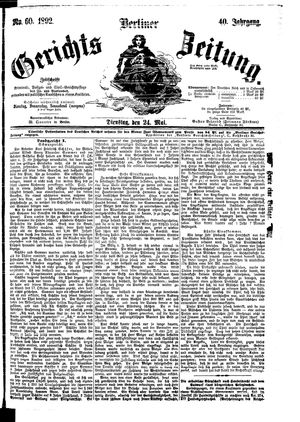 Berliner Gerichts-Zeitung on May 24, 1892