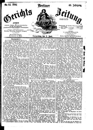 Berliner Gerichts-Zeitung vom 02.06.1892