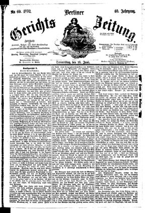 Berliner Gerichts-Zeitung on Jun 16, 1892