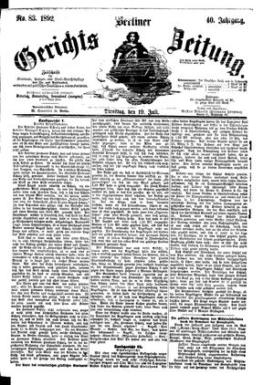 Berliner Gerichts-Zeitung vom 19.07.1892