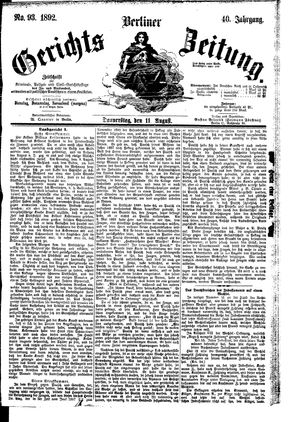 Berliner Gerichts-Zeitung vom 11.08.1892